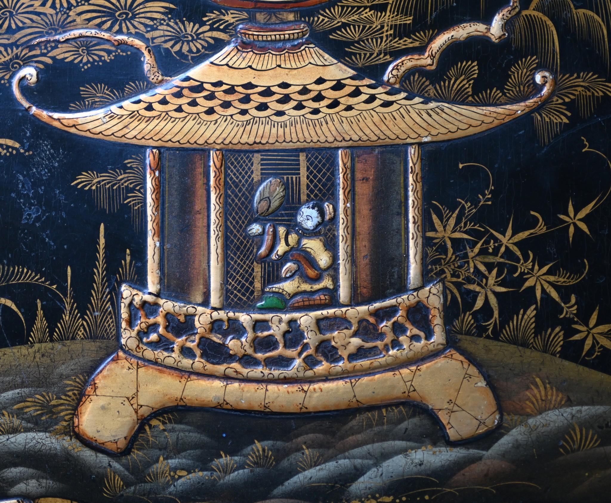 Inizio XX secolo Credenza in lacca cinese Cabinet Chinoiserie 1920 in vendita