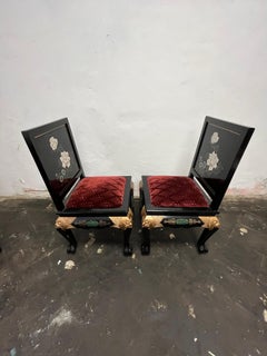 Chinese Lacquer Sofa Chairs