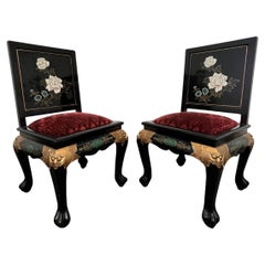 Chinese Lacquer Sofa Chairs
