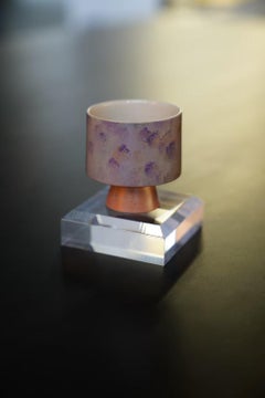 Handcrafted Chinese Lacquer Tea Cup, Ceramic Body, Contemporary Design