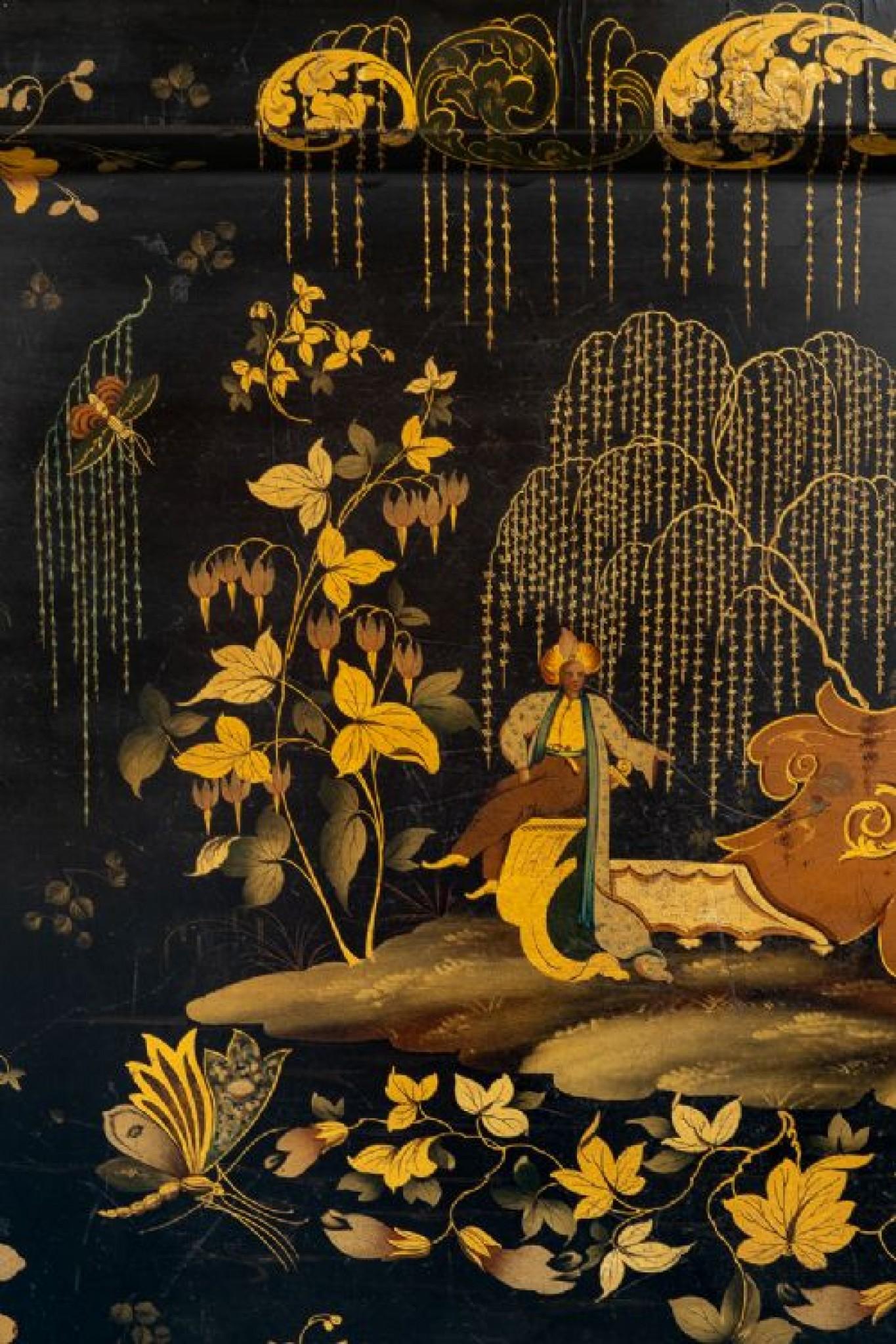 Autre Plateau en laque chinoise ancienne Chinoiserie 1930