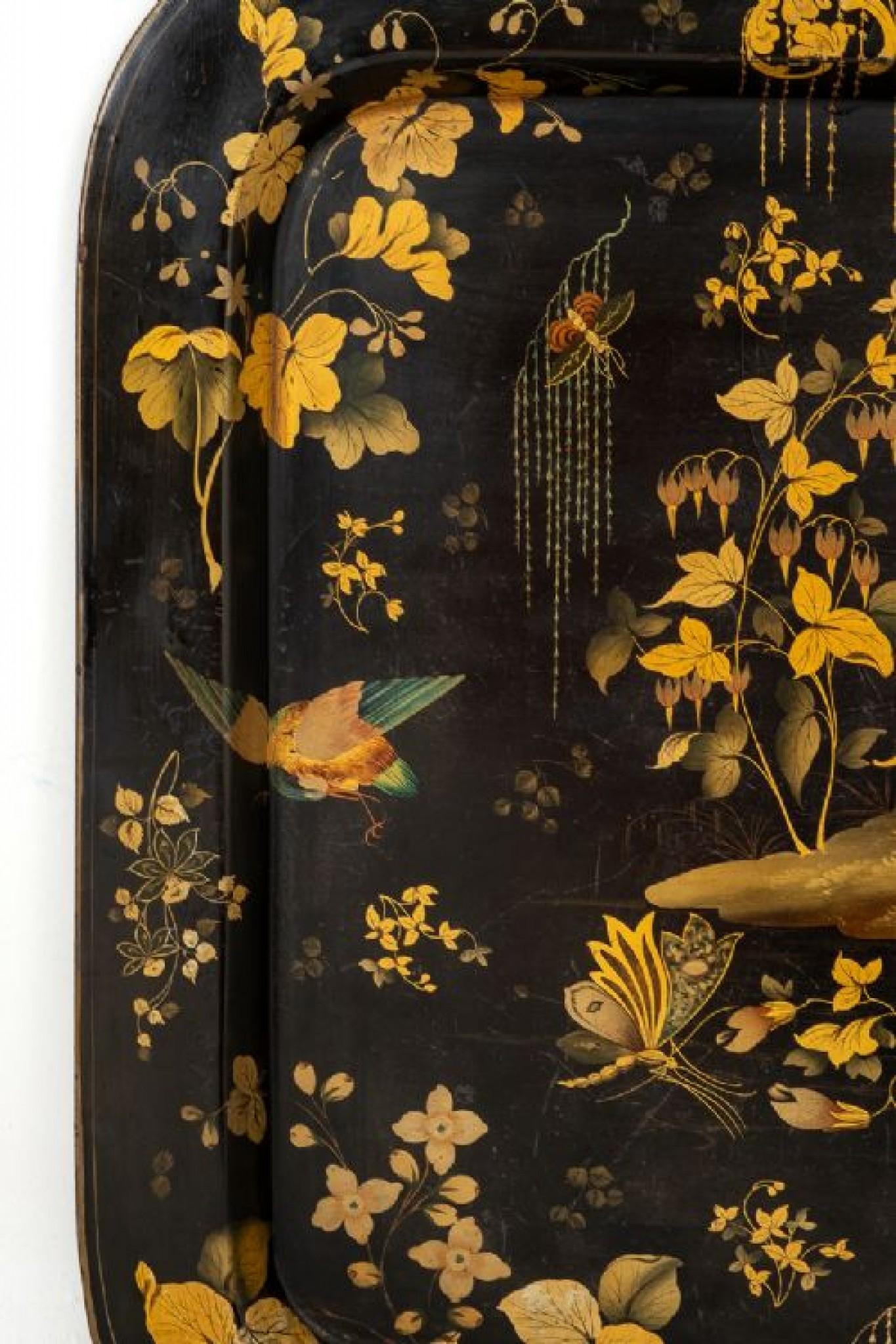 Plateau en laque chinoise ancienne Chinoiserie 1930 1