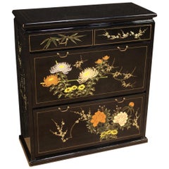 Chinese Lacquered and Painted Shoe Cabinet, 20th Century