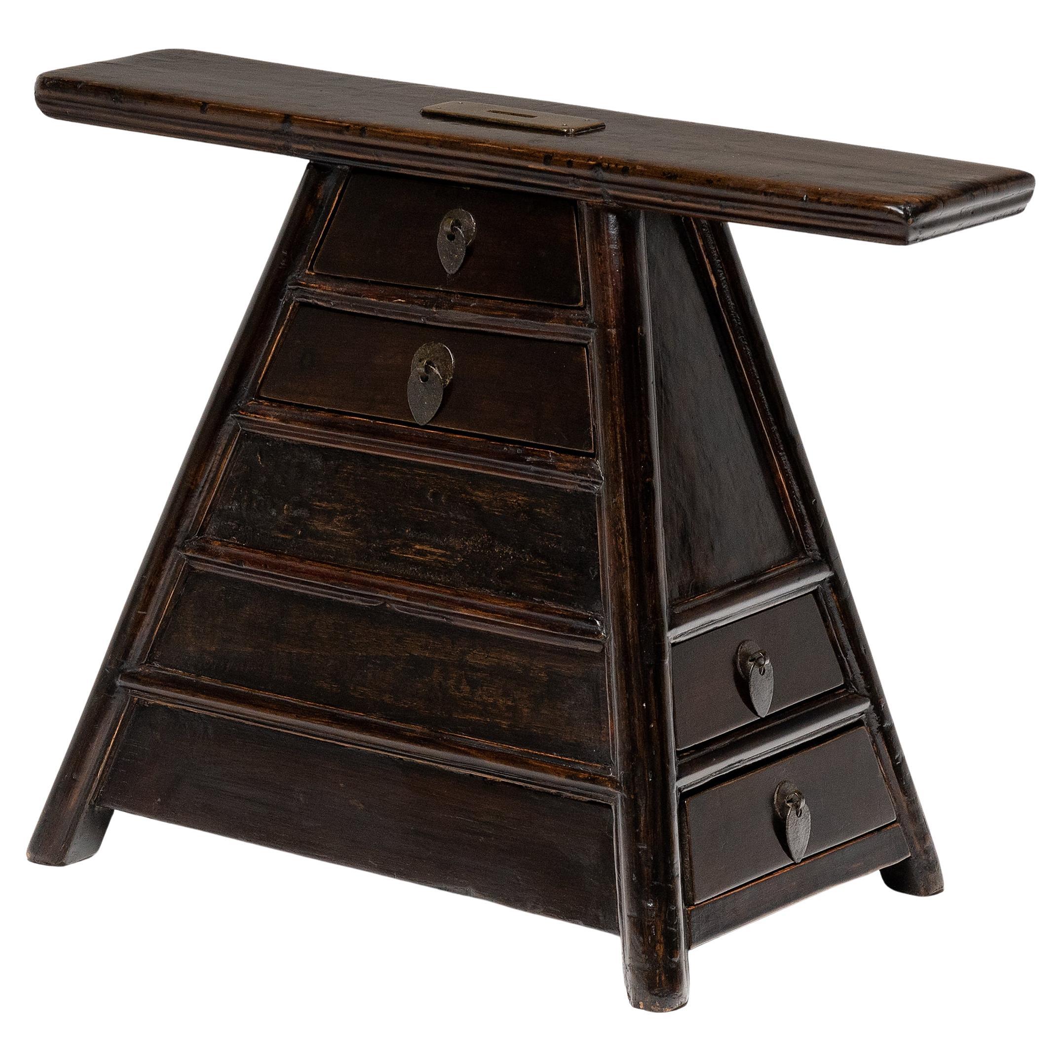 Chinese Lacquered Barber's Stool, c. 1850
