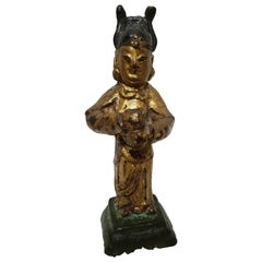 Chinese Lacquered Bronze Sculptor of Dignitary, Ming 1600s