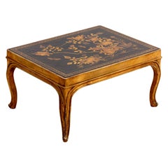 Chinese Lacquered Coffee Table with Floral Tabletop