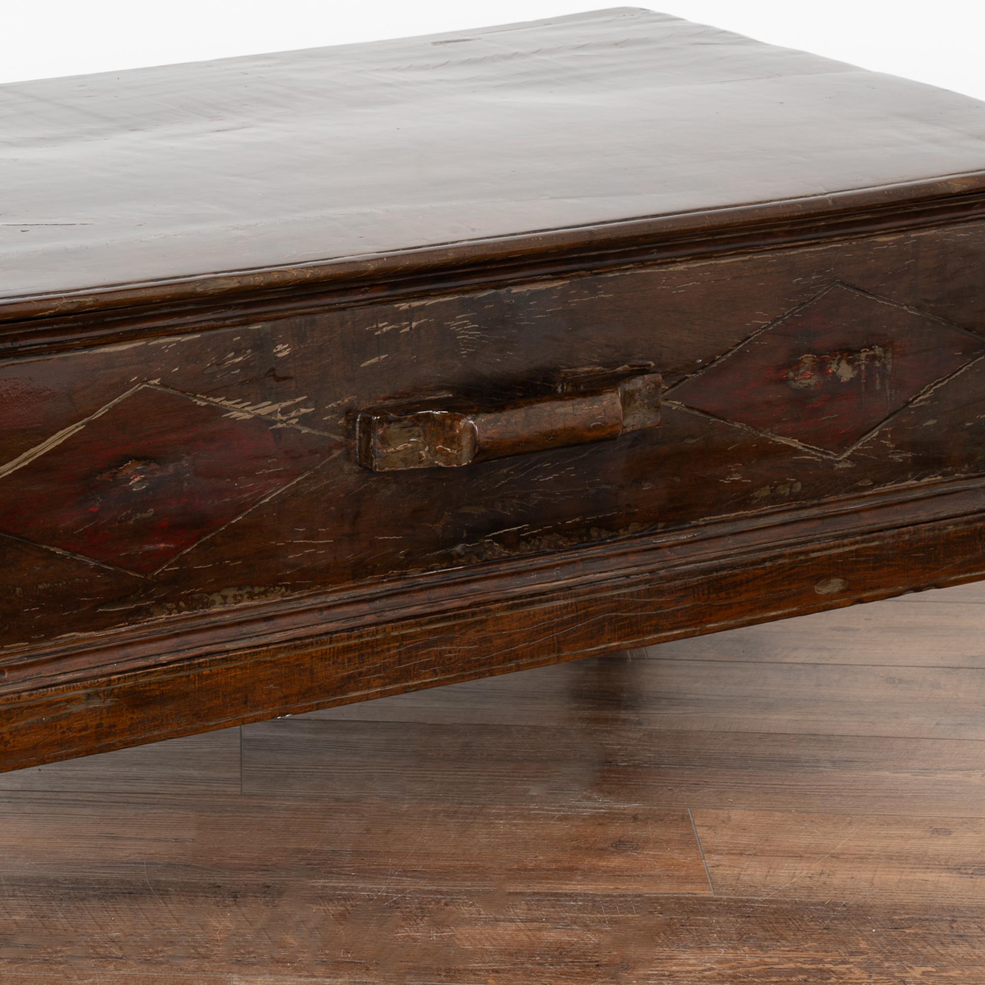 20th Century Chinese Lacquered Coffee Table With Large Drawer, circa 1900