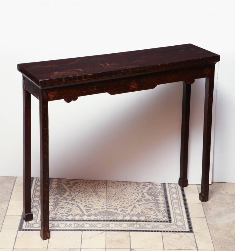 Chinese Lacquered Console Table For Sale at 1stdibs