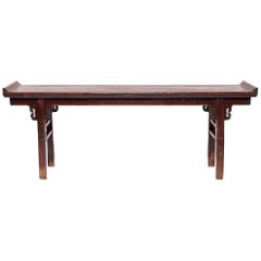 Chinese Lacquered Console Table with Double Ear Spandrels