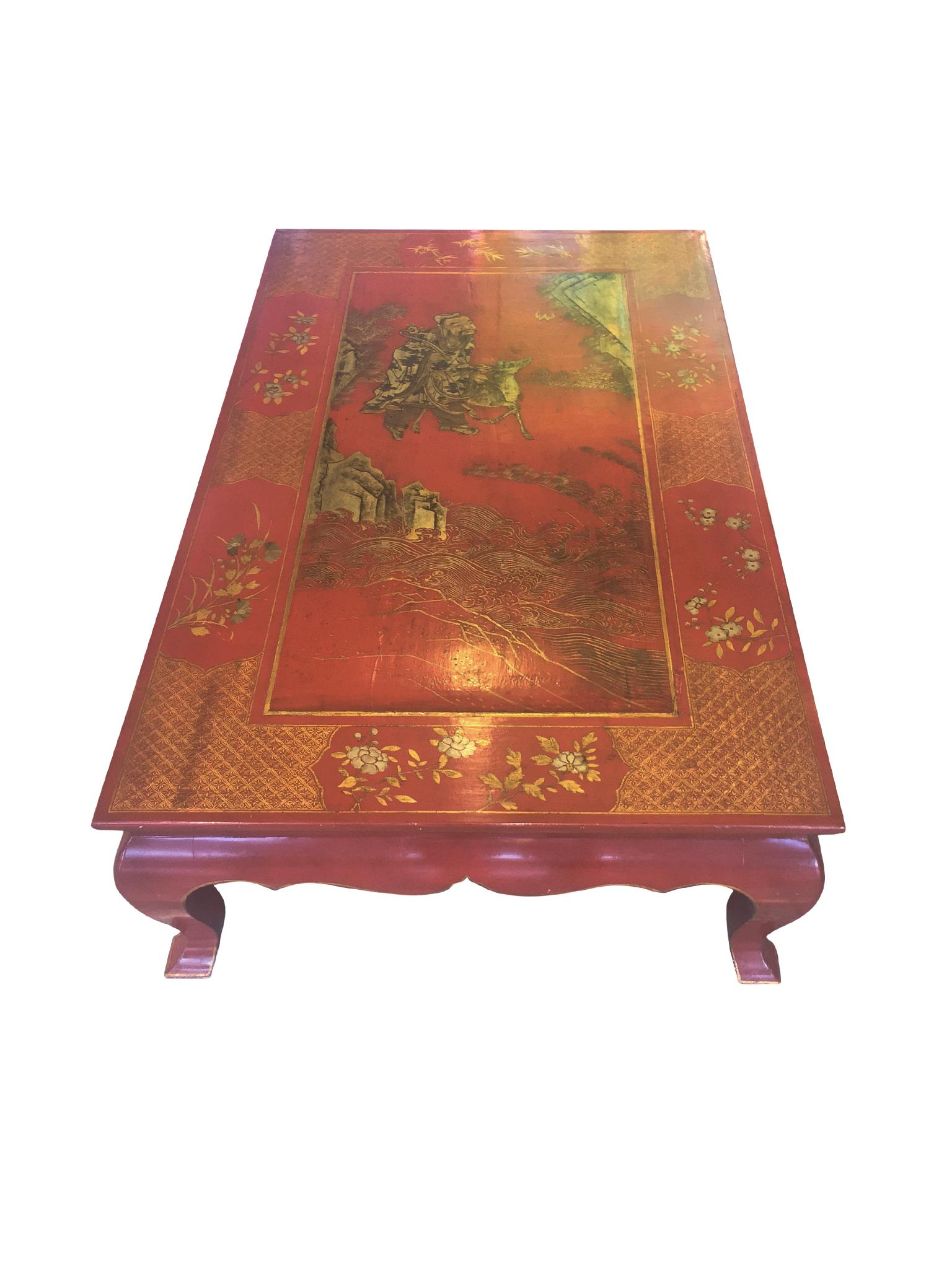 table basse chinoise ancienne laquee