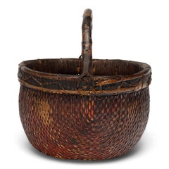 Chinese Lacquered Harvest Basket, circa 1900
