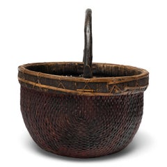 Chinese Lacquered Harvest Basket, circa 1900