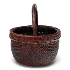 Chinese Lacquered Harvest Basket, circa 1900