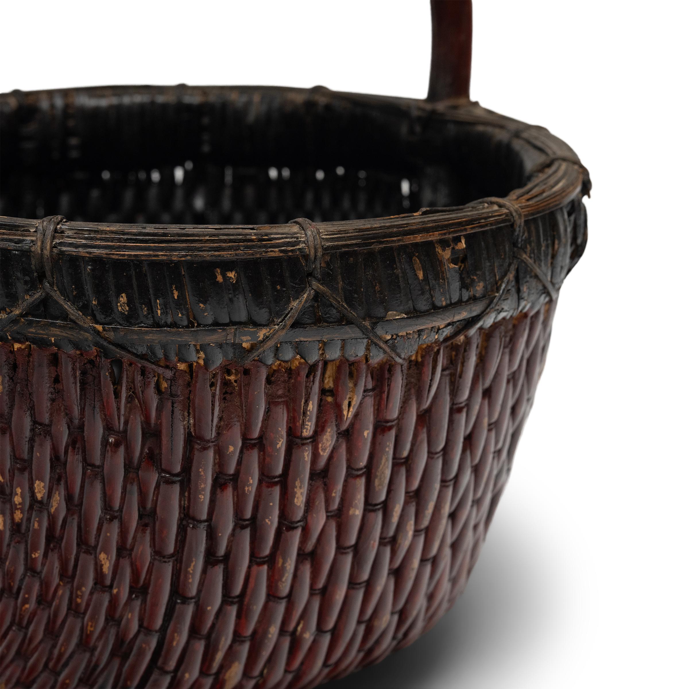 Cesta de cosecha china lacada, hacia 1900 Chino en venta