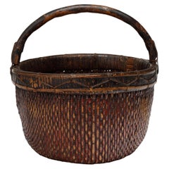 Chinese Lacquered Harvest Basket, circa 1900