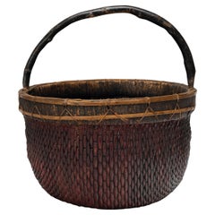 Chinese Lacquered Harvest Basket, circa 1900