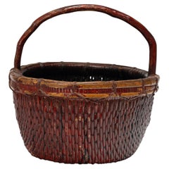 Chinese Lacquered Harvest Basket, circa 1900