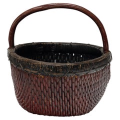 Chinese Lacquered Harvest Basket, circa 1900
