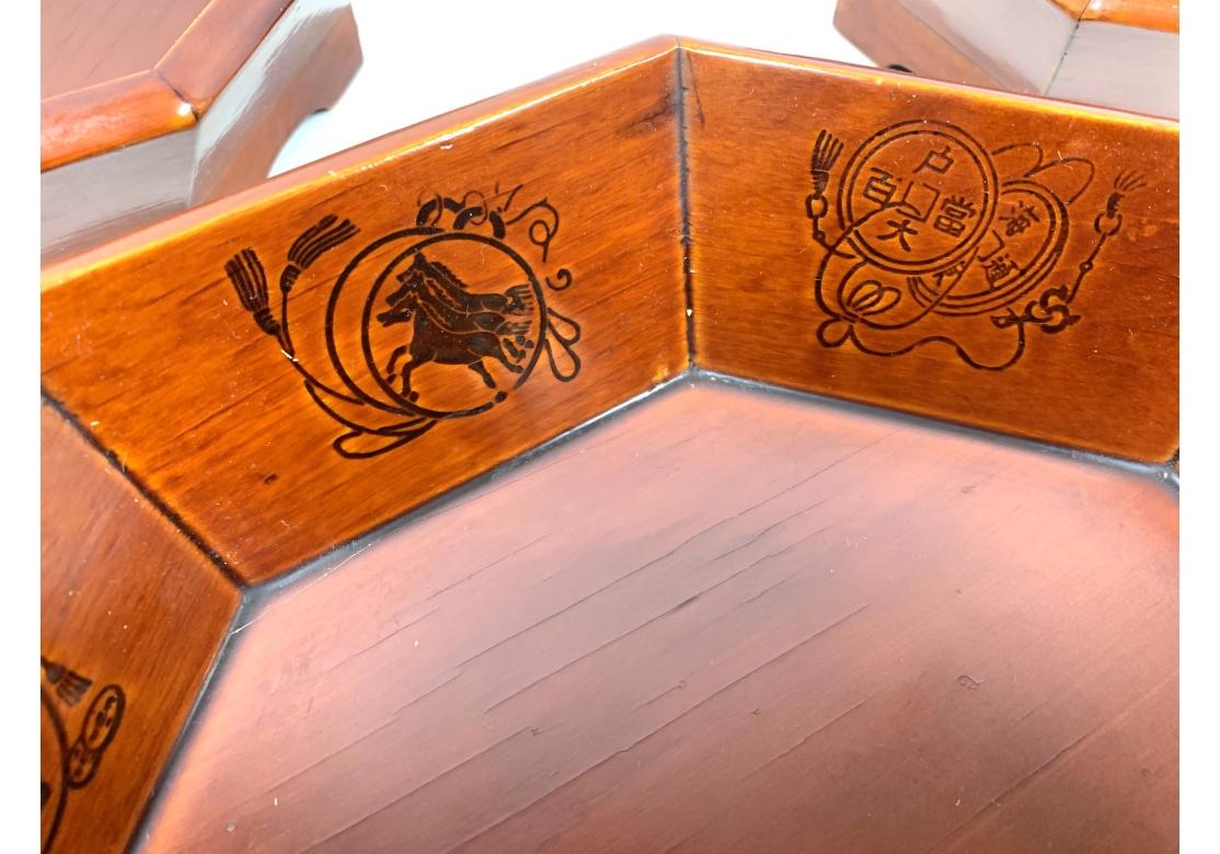 Chinese Lacquered Octagonal Nesting Bowls For Sale 6