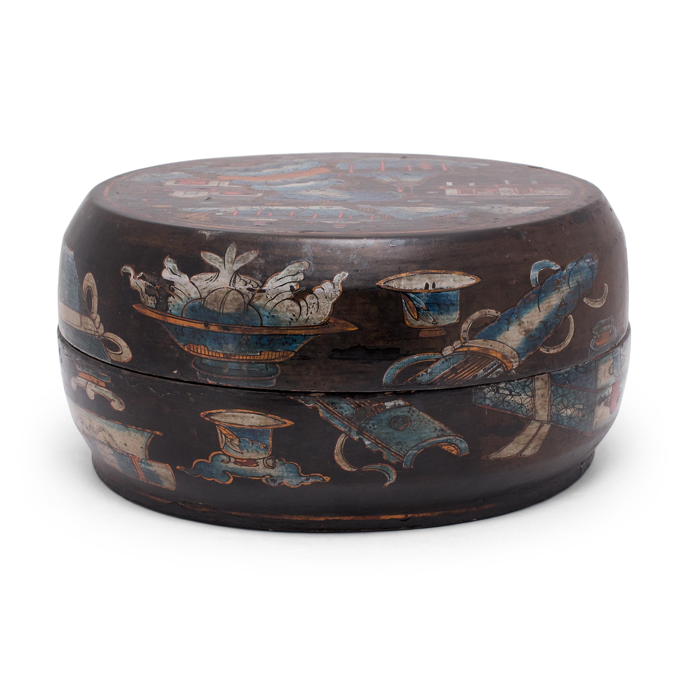 Hand-Painted Chinese Lacquered Presentation Box, c. 1850