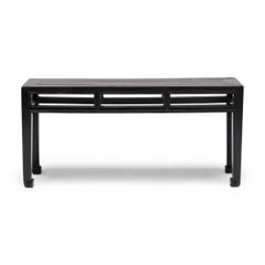 Chinese Lacquered Scroll Foot Bench, 19th Century