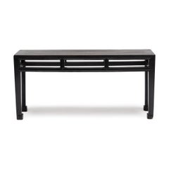 Chinese Lacquered Scroll Foot Bench, 19th Century
