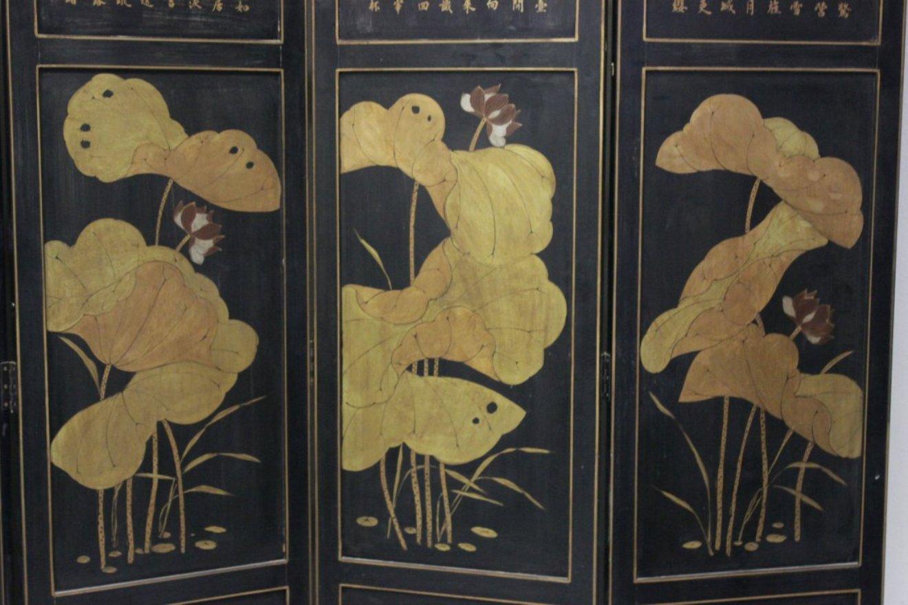 Chinese Lacquered Six Panel Screen For Sale 4