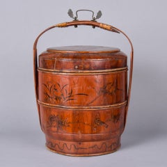 Chinese Lacquered Three-Tier Wedding Basket, Early 20th Century