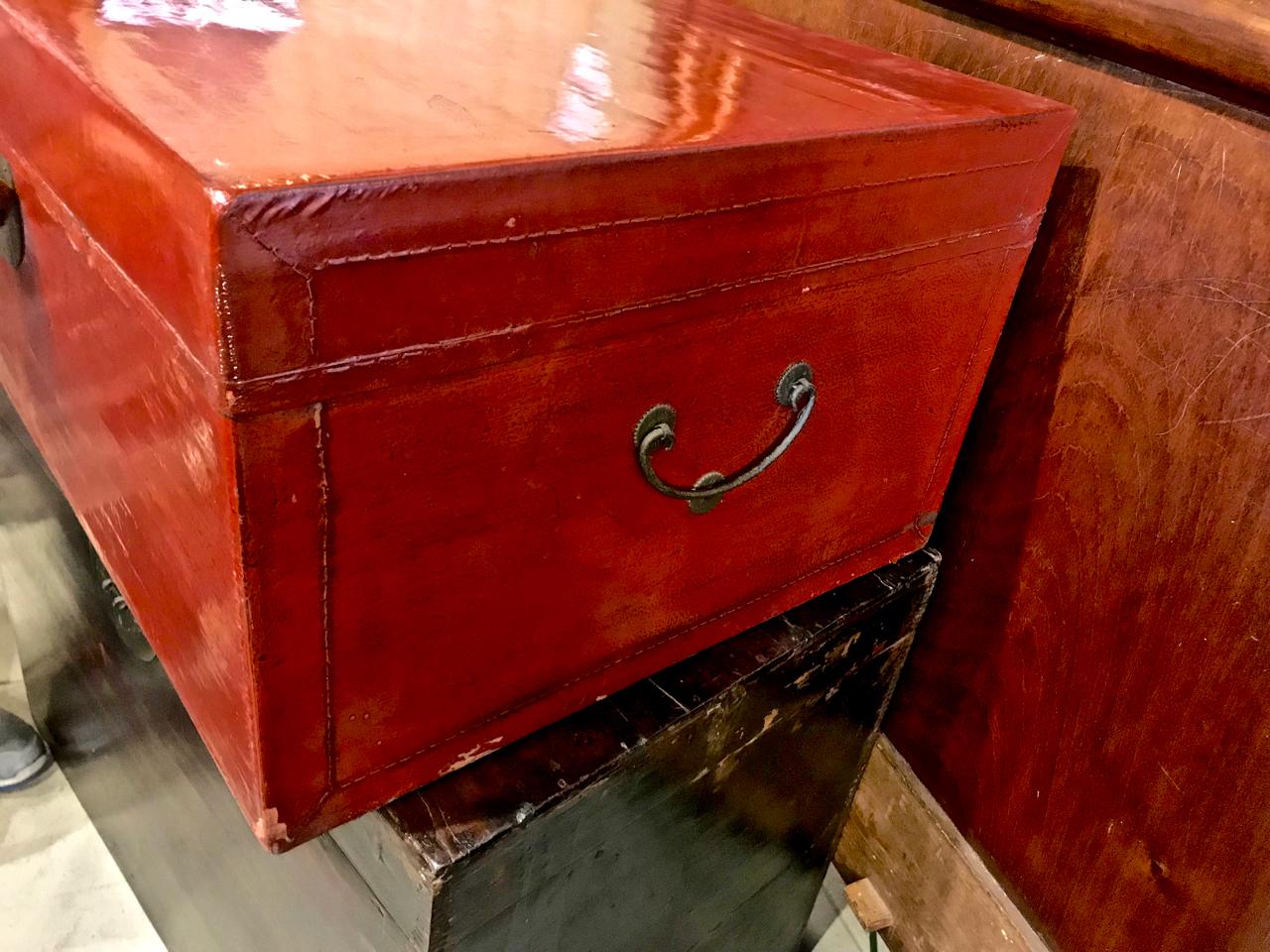 Brass Chinese Lacquered Trunk
