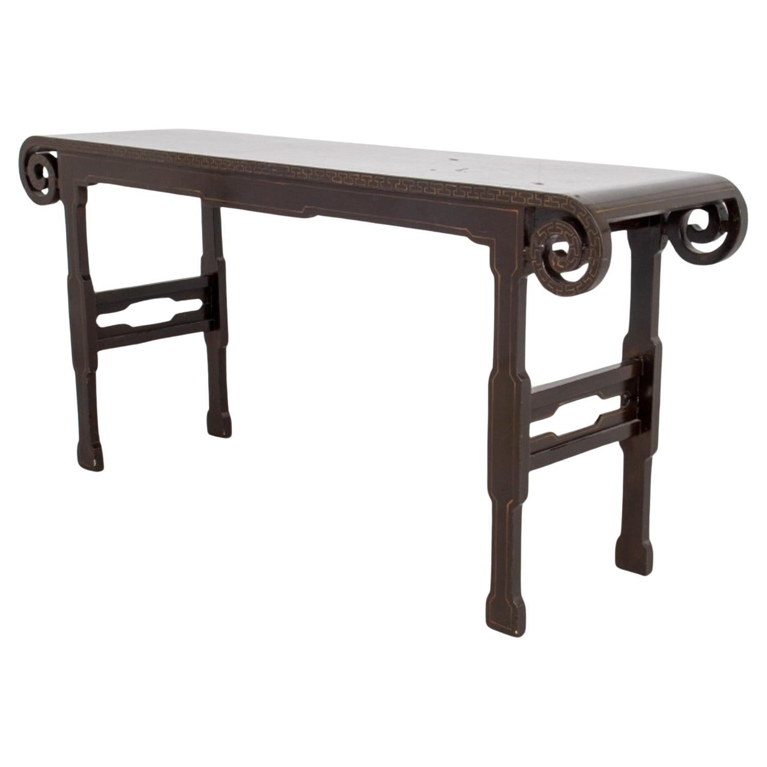 Chinese Lacquered Wood Console Table For Sale