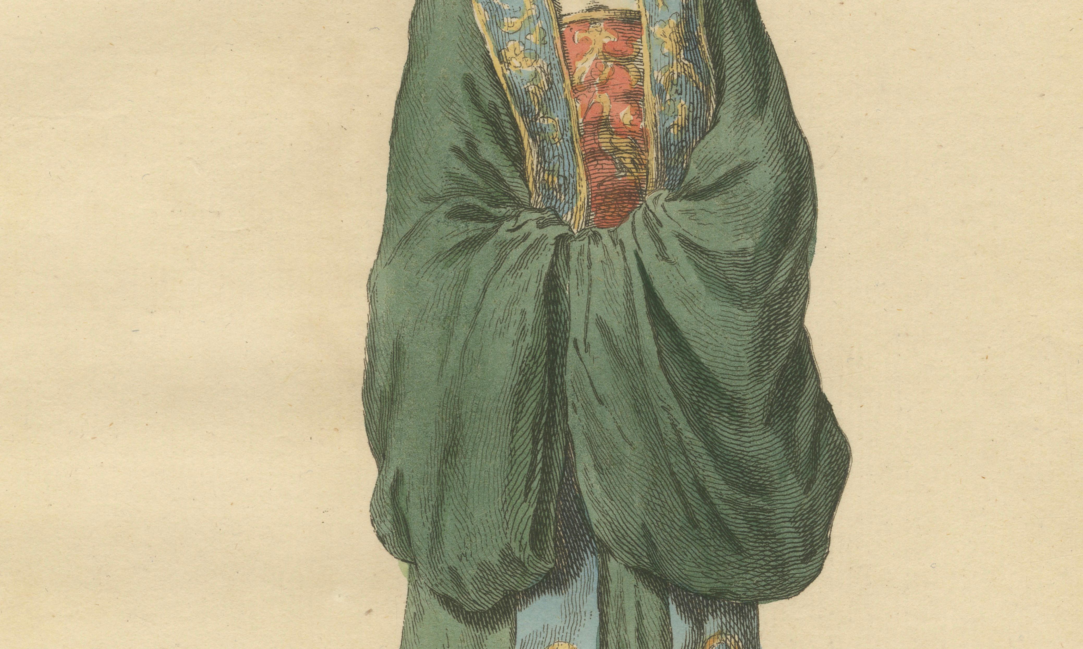 Chinese Lady in Traditional Dress, Antique Costume Print, Jefferys, 1749