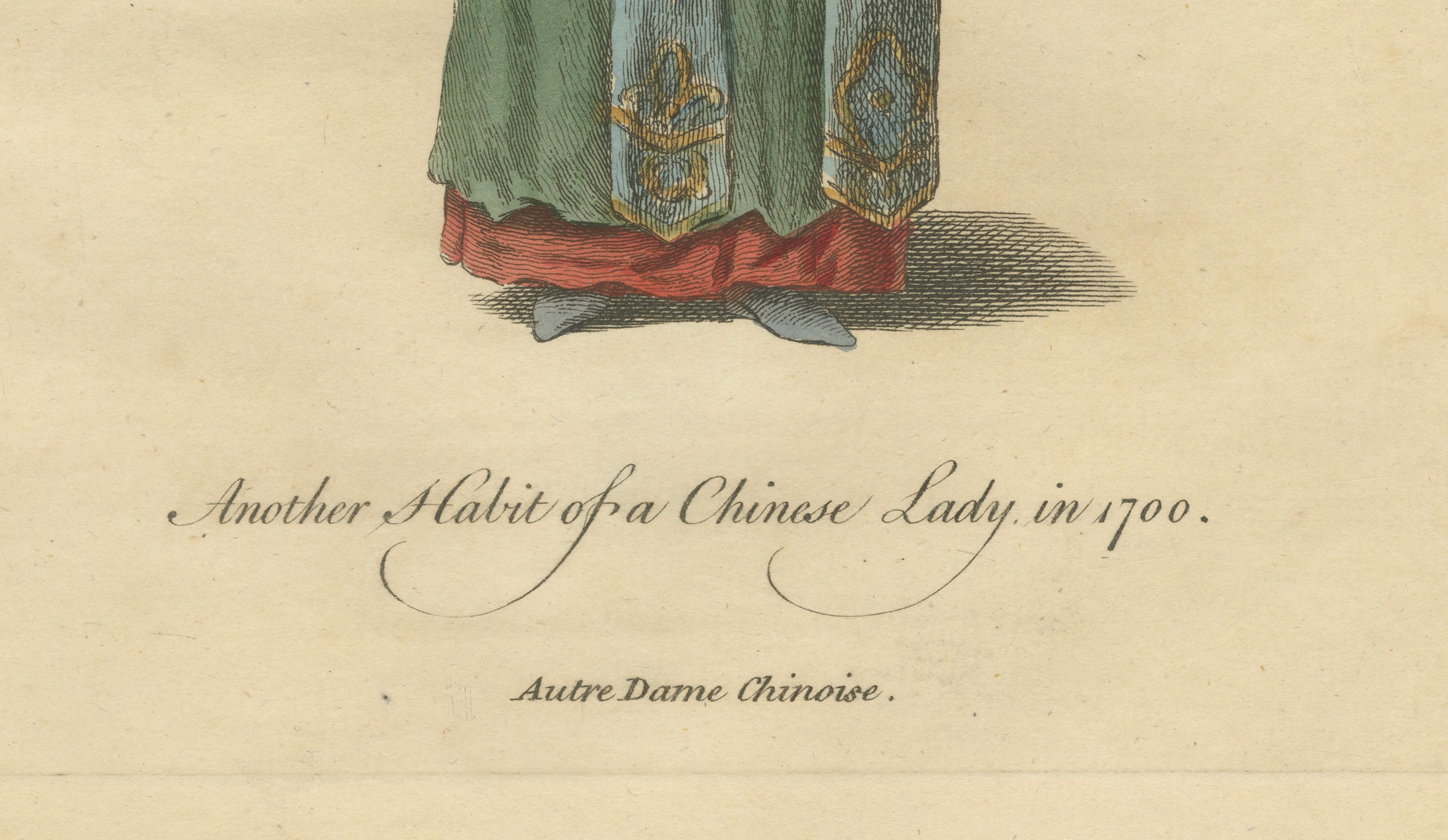 Chinese Lady in Traditional Dress, Antique Costume Print, Jefferys, 1749