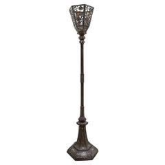 Japanese lantern in cast iron decorated with colourfull enameled champleve.