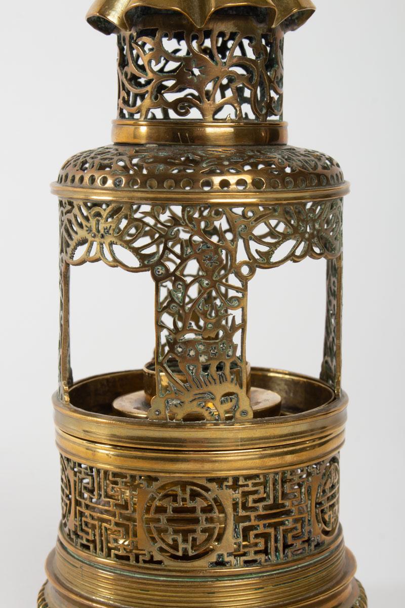 Chinoiserie Chinese Lantern Shaped Opium Lamp, China, Second Half of the 19th Century