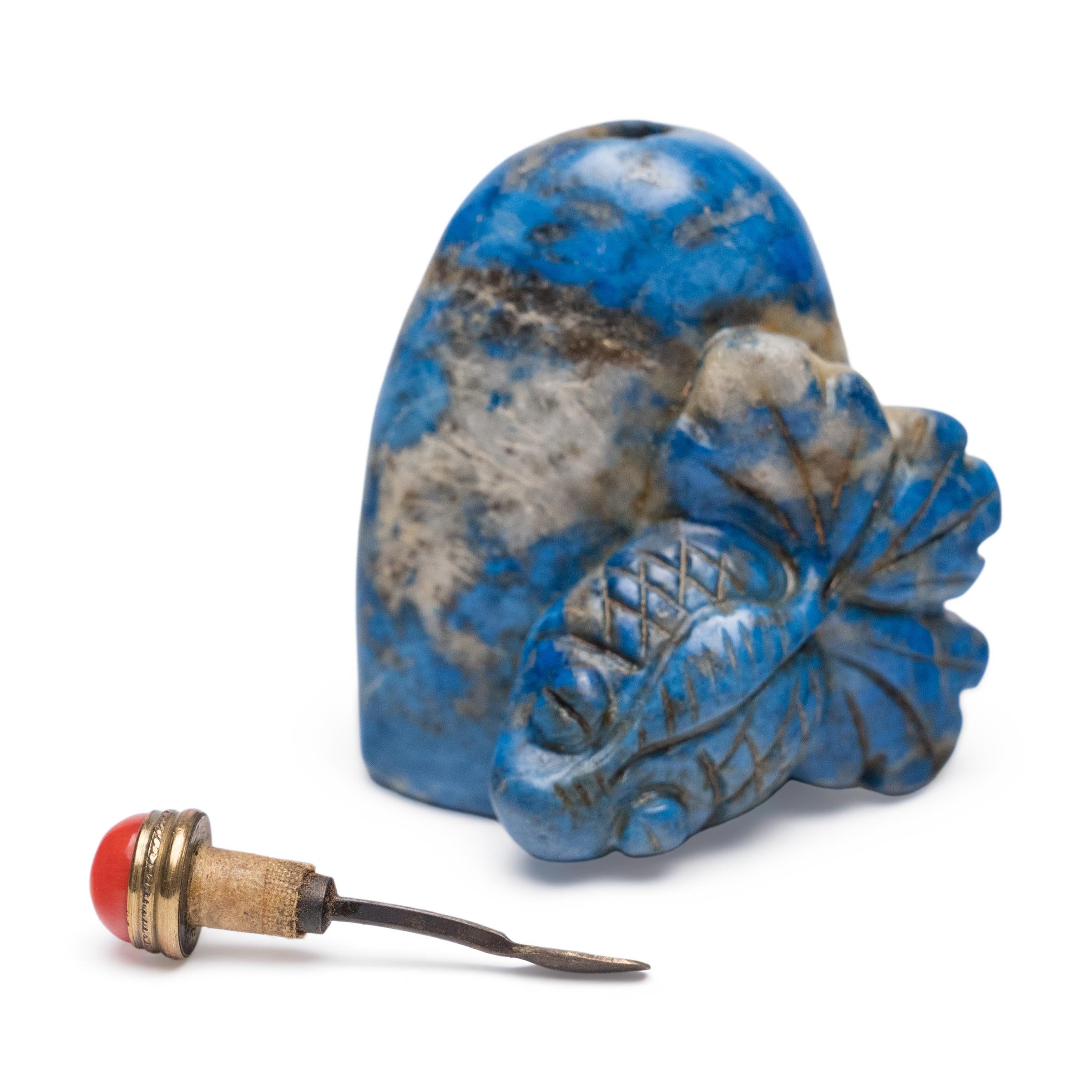 Cinese Tabacchiera cinese in Lapislazzuli Koi in vendita