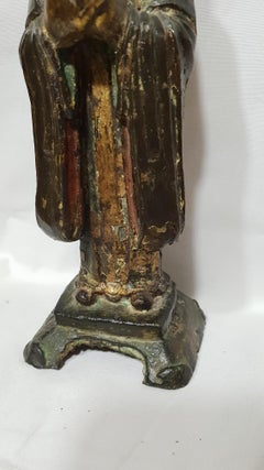 Chinese Laquered Bronze Sculpture of Dignitary, Ming, 1600s