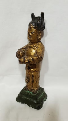 Chinese Lacquered Bronze Sculptor of Dignitary, Ming 1600s