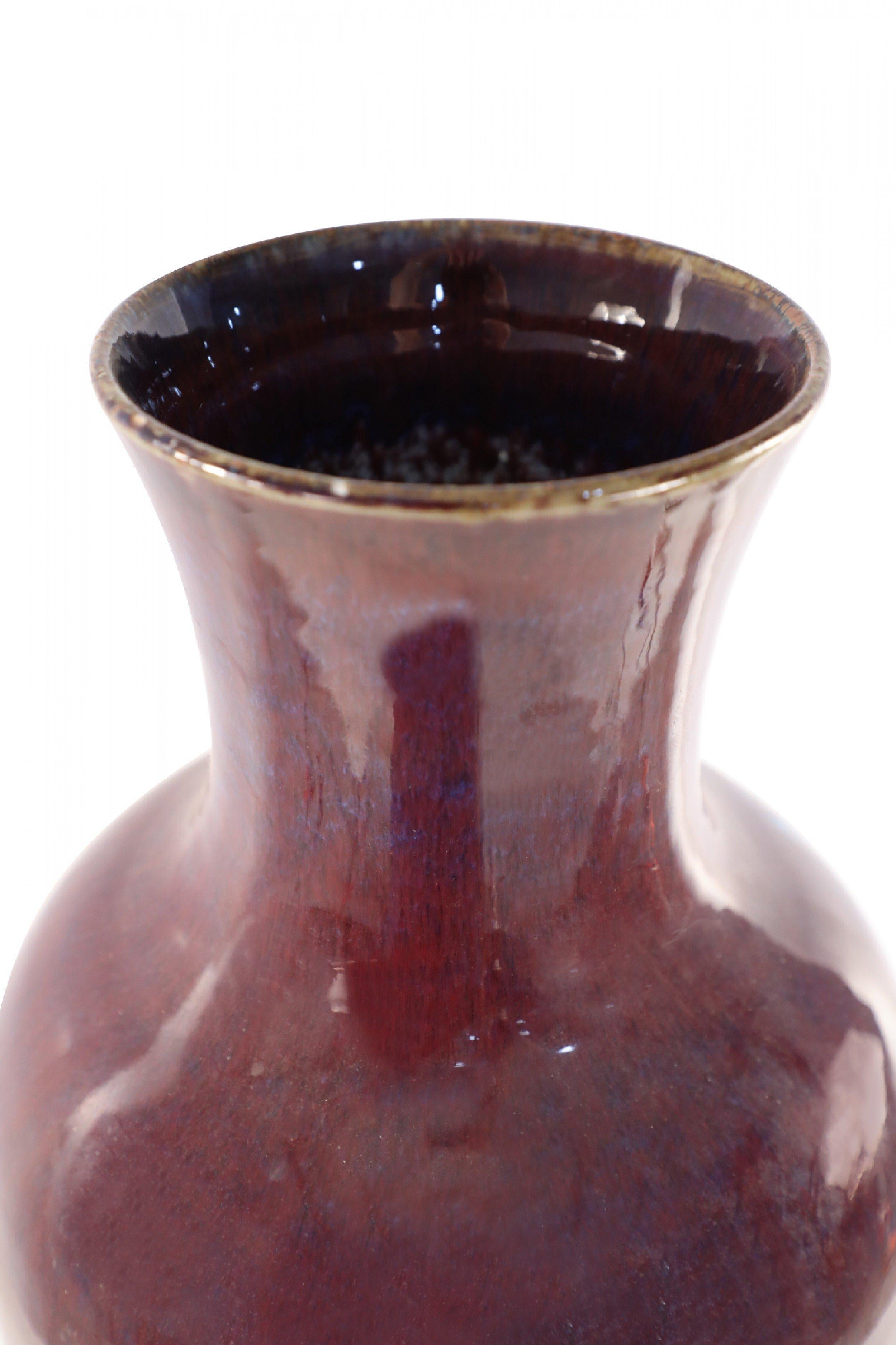 Chinese Large Aubergine, Purple, and Maroon Porcelain Urn Vase For Sale 1
