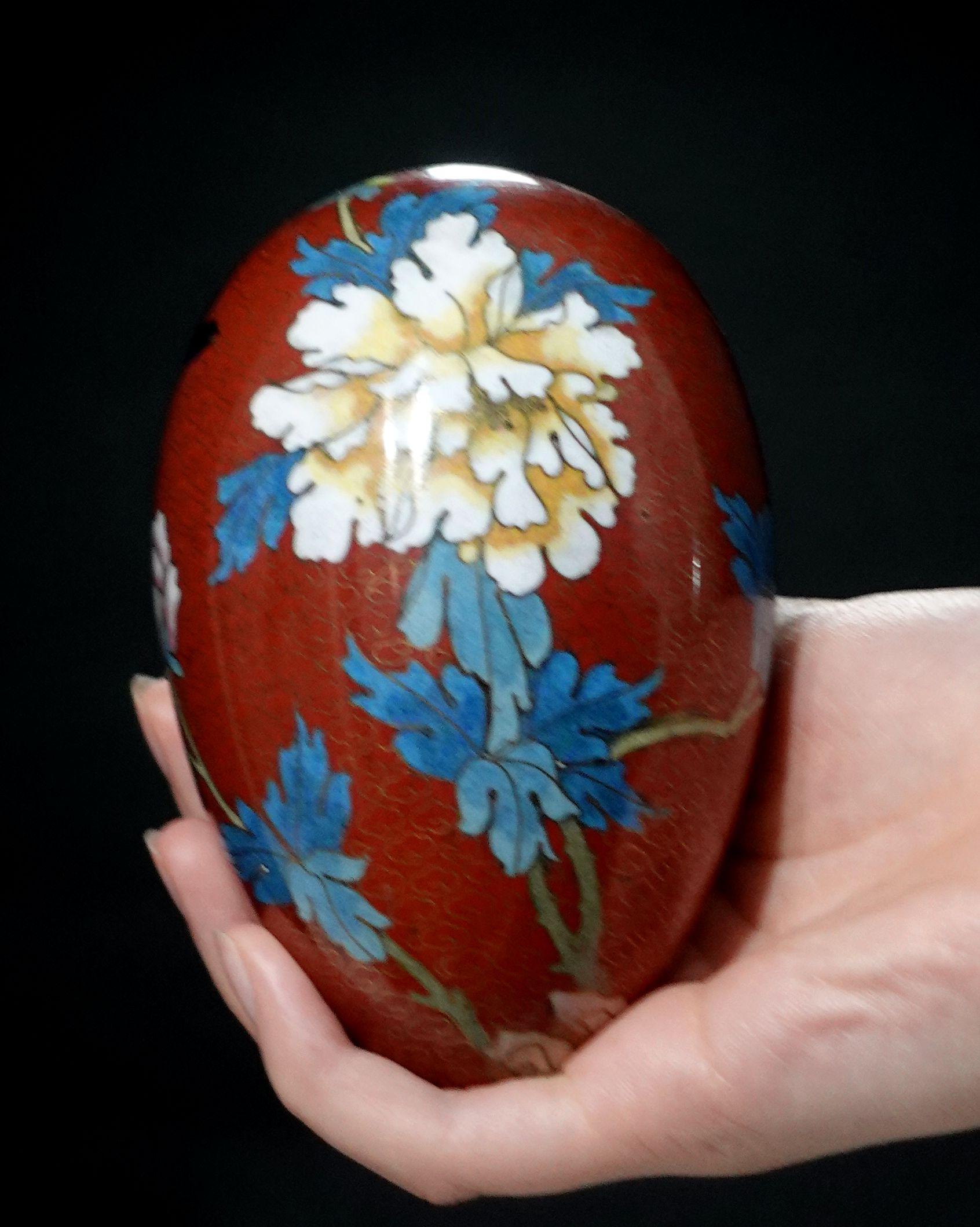 Chinese Large Cloisonné Enamel Egg 