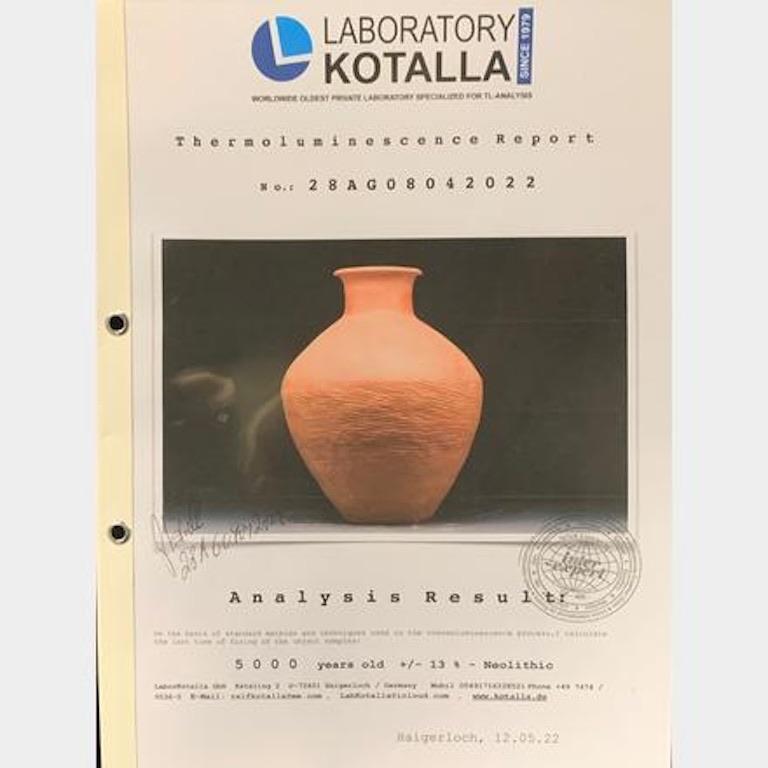 Chinese Large Neolithic Pottery Jar Caiyan Culture TL Tested In Good Condition For Sale In Bonita Springs, FL