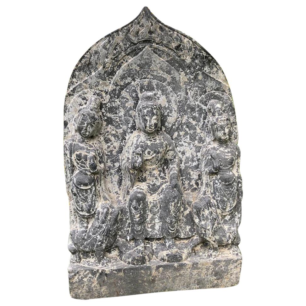 Chinese Large Old Stone "Buddha" of Compassion, Private Family Shrine