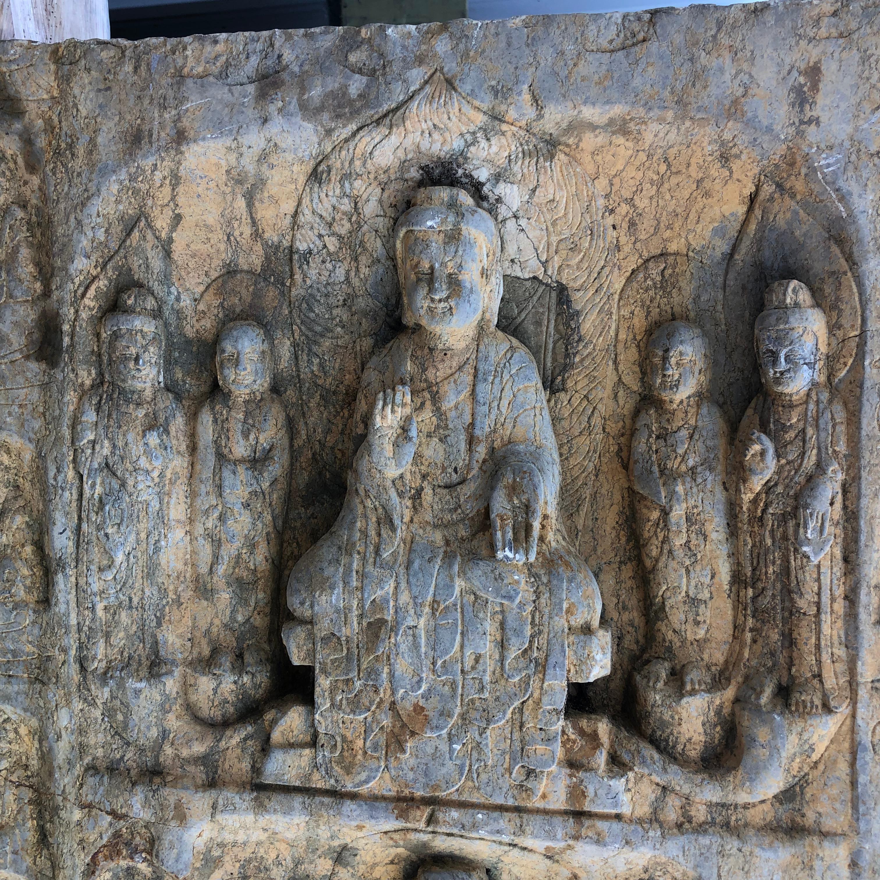Hand-Carved Chinese Large Old Stone 
