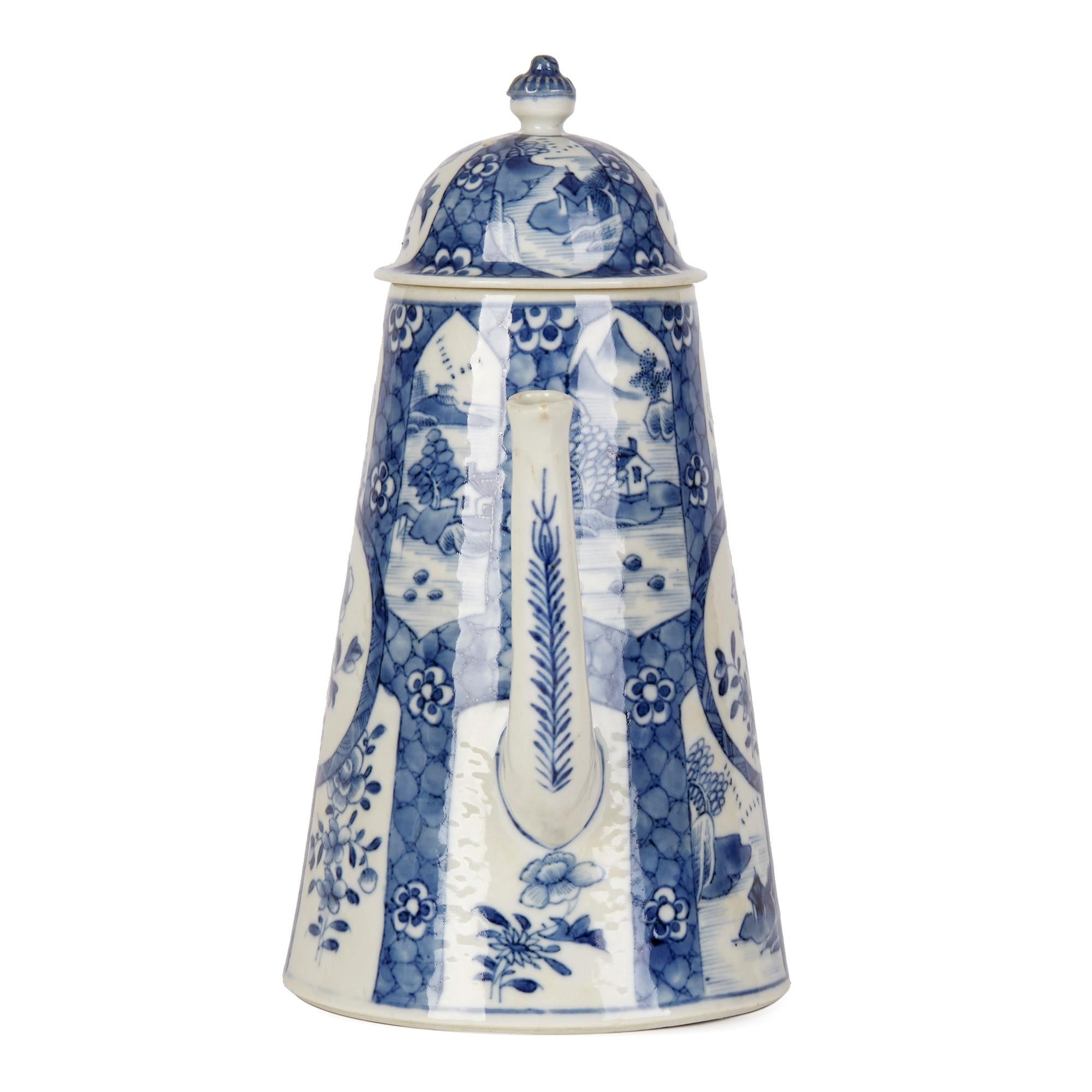 Chinesischer großer Qianlong-Porzellan-Schokoladentopf in Blau und Weiß:: 18 im Angebot 2
