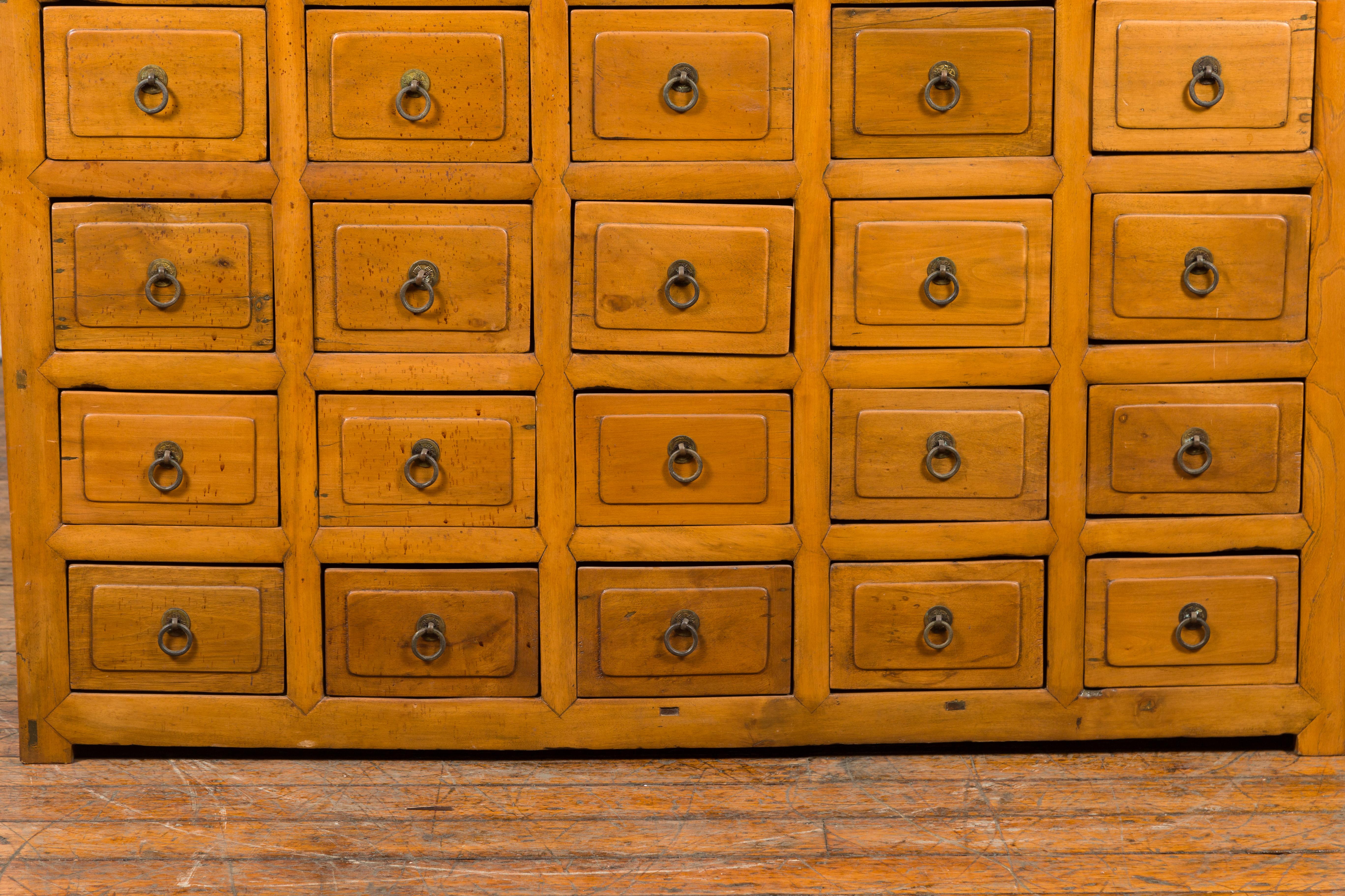Gabinetto da farmacia in legno Nam della fine del XIX secolo con cassetti multipli in vendita 1