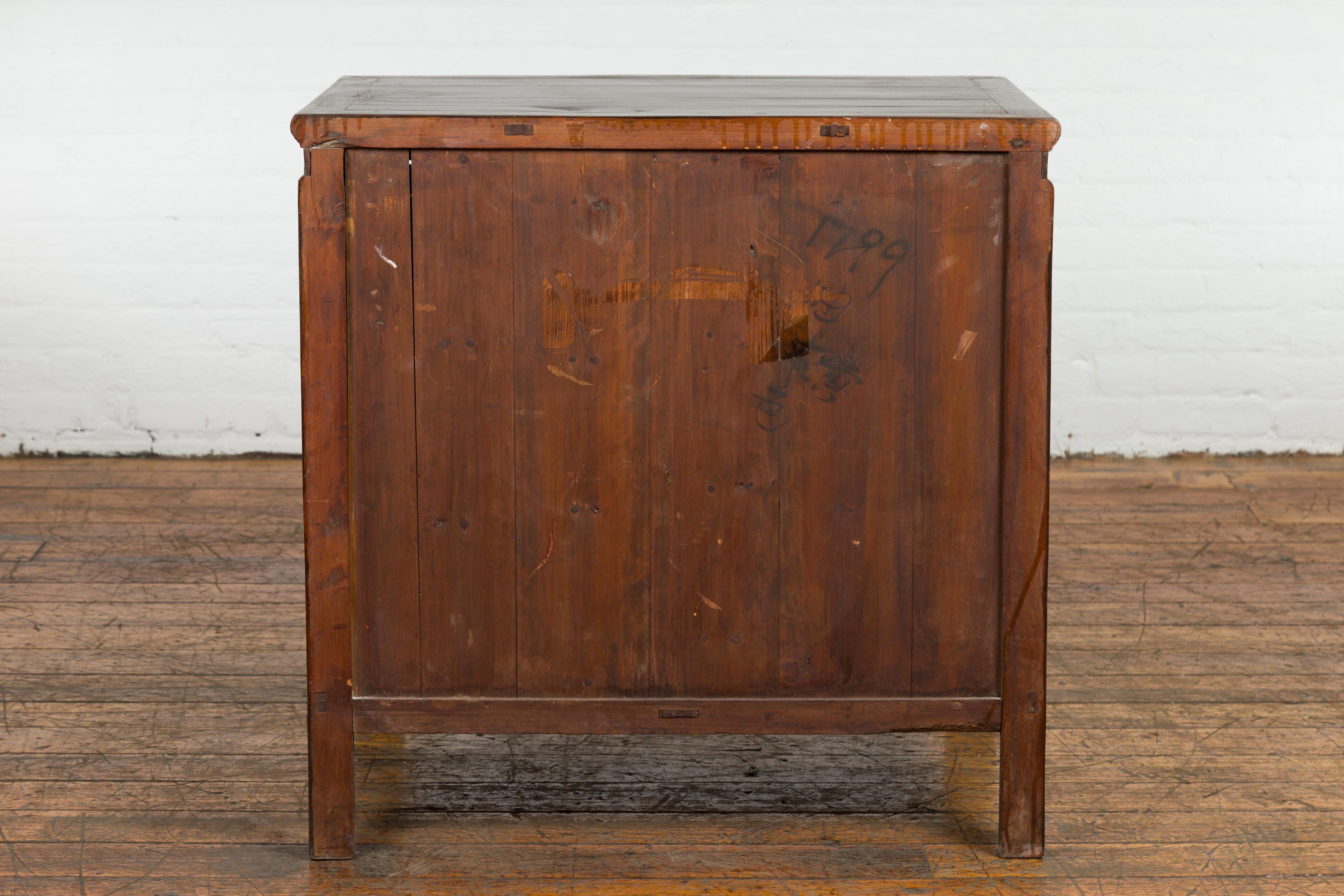 Ancienne armoire de chevet à 4 tiroirs et plateau rectangulaire en vente 3