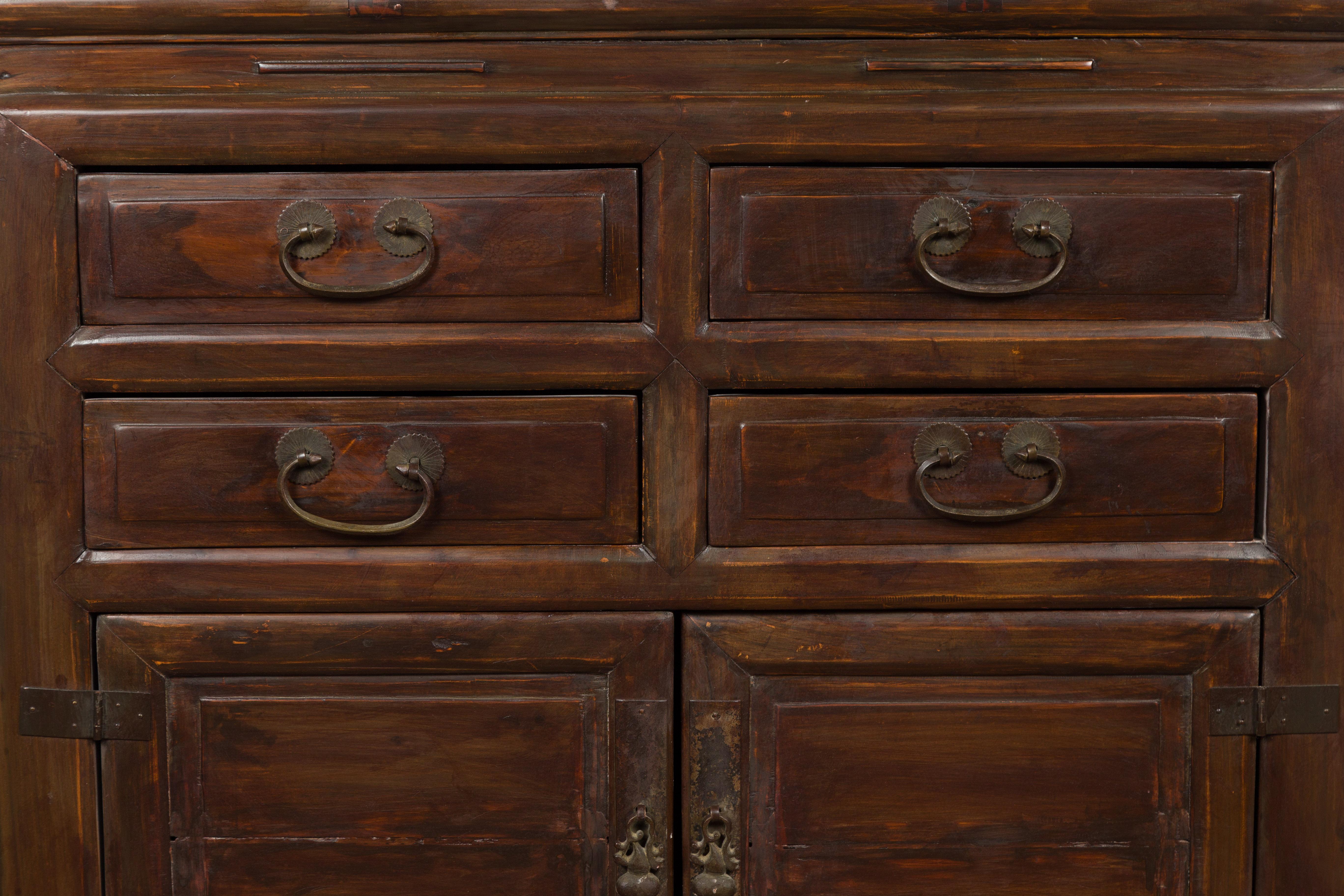 Ancienne armoire de chevet à 4 tiroirs et plateau rectangulaire Bon état - En vente à Yonkers, NY