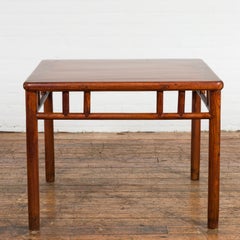 Late Qing Dynasty 1900s Table with Open Apron and Pillar Strut Motifs