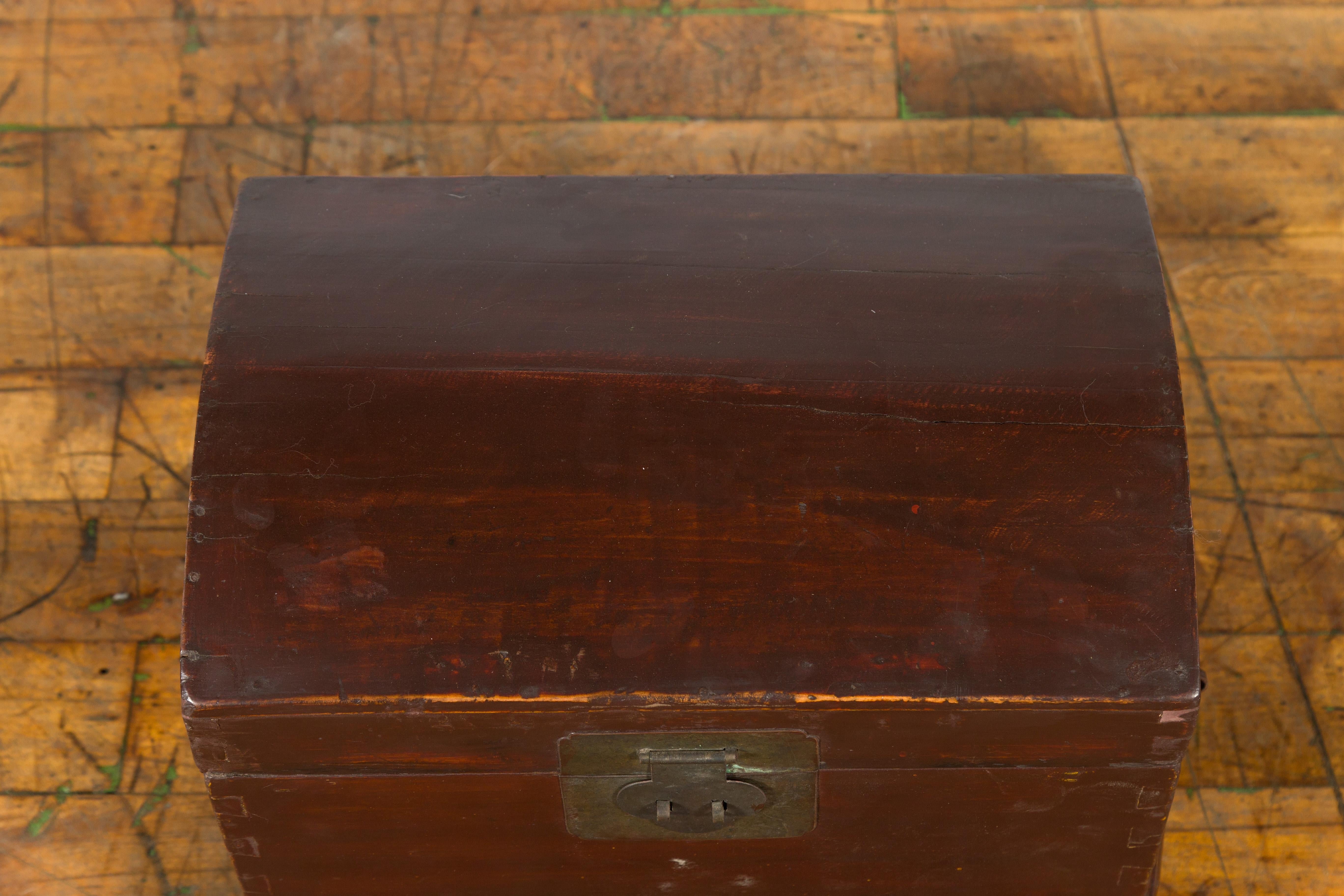 Late Qing Dynasty Document Box with Brass Lock and Carrying Handles For Sale 13