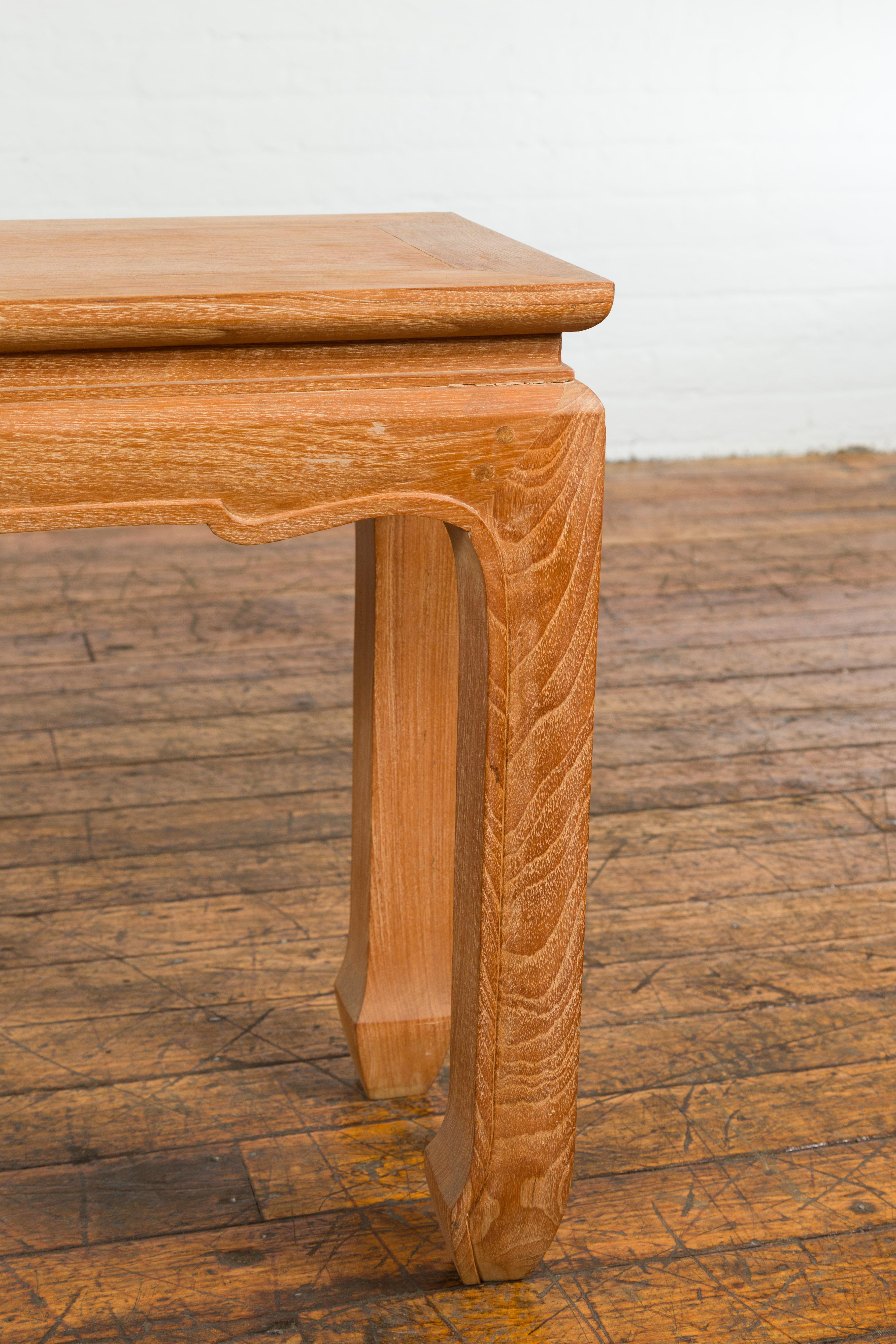 Carved Small Rectangular Antique Low Side Table For Sale