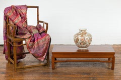 Late Qing Dynasty Period Low Kang Coffee Table with Brown Lacquer